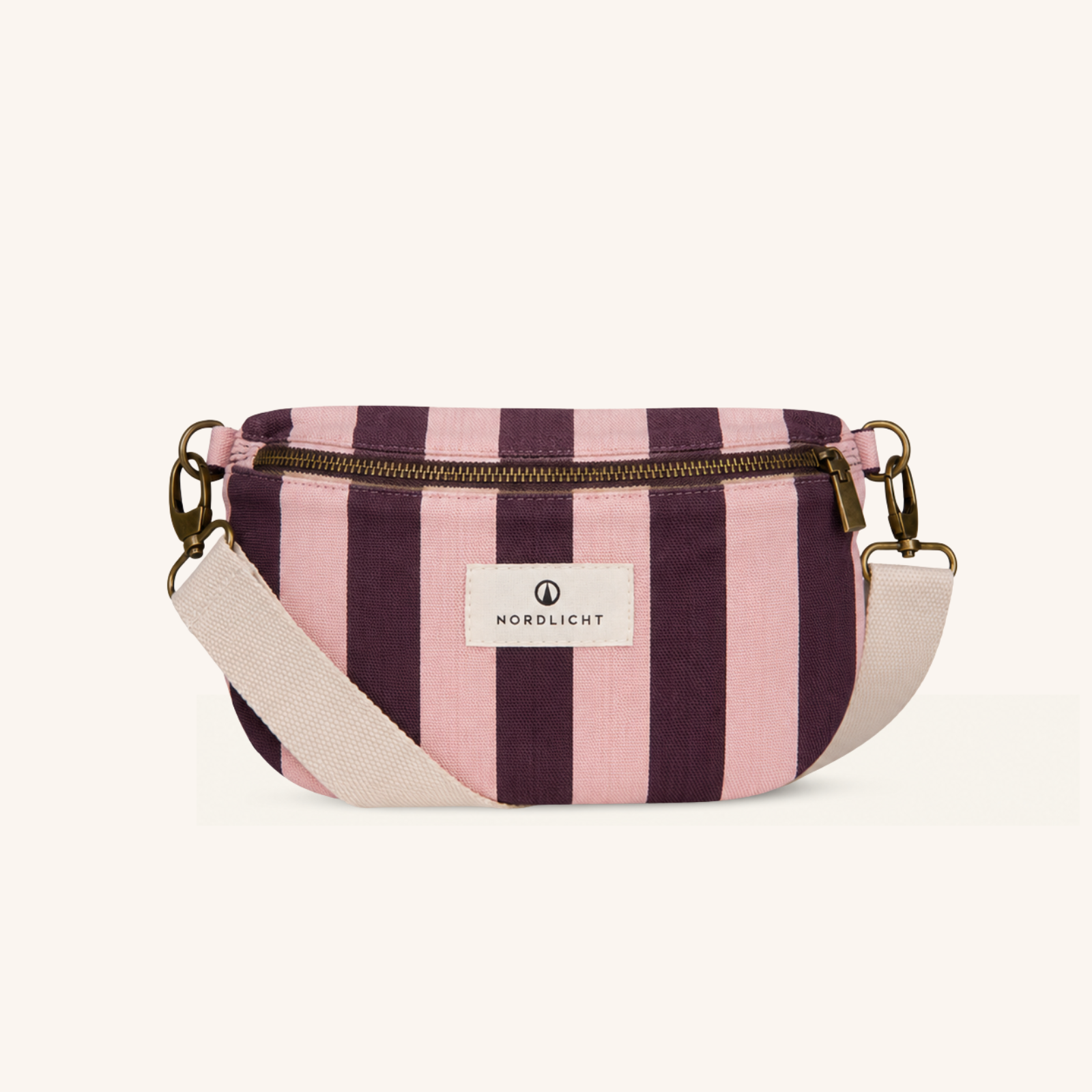 NORDLICHT Tomma Bauchtasche Rosa Streifen Canvas