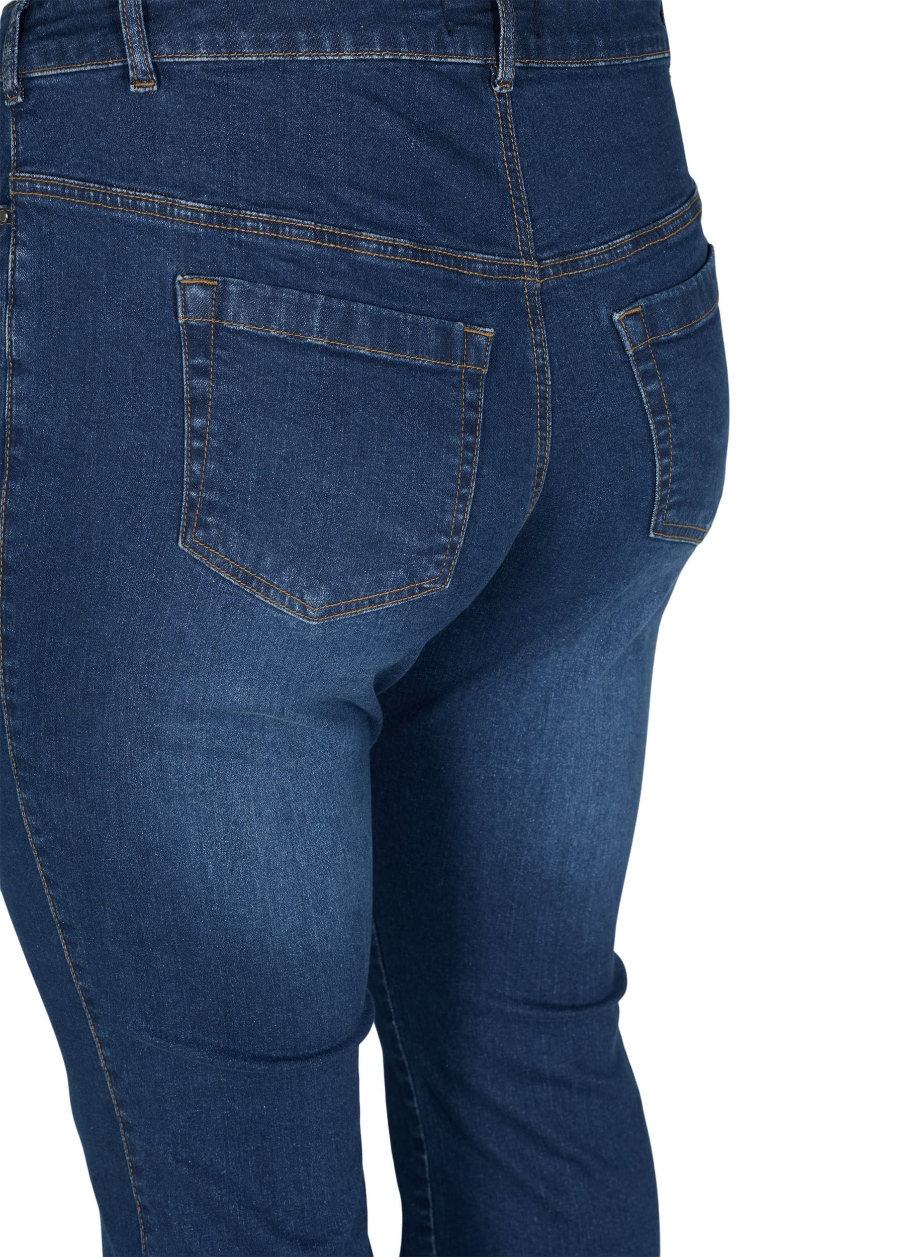 Zizzi Ellen High Waist Bootcut Jeans Dark Blue 42W/32L
