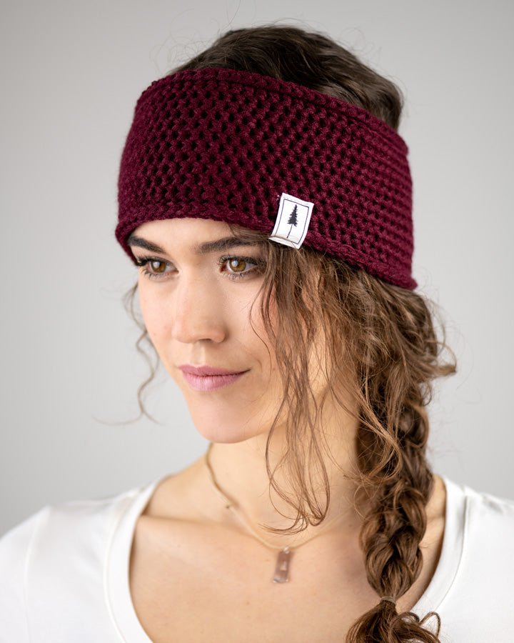 NIKIN TreeHeadband Knitted Fleece Stirnband Bordeaux One Size
