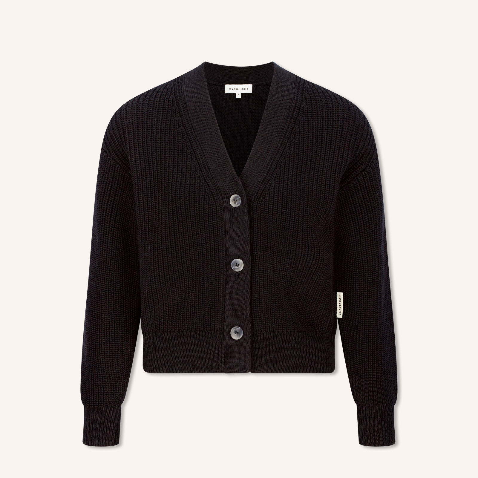 Nordlicht Marla Strickjacke Schwarz Bio-Baumwolle