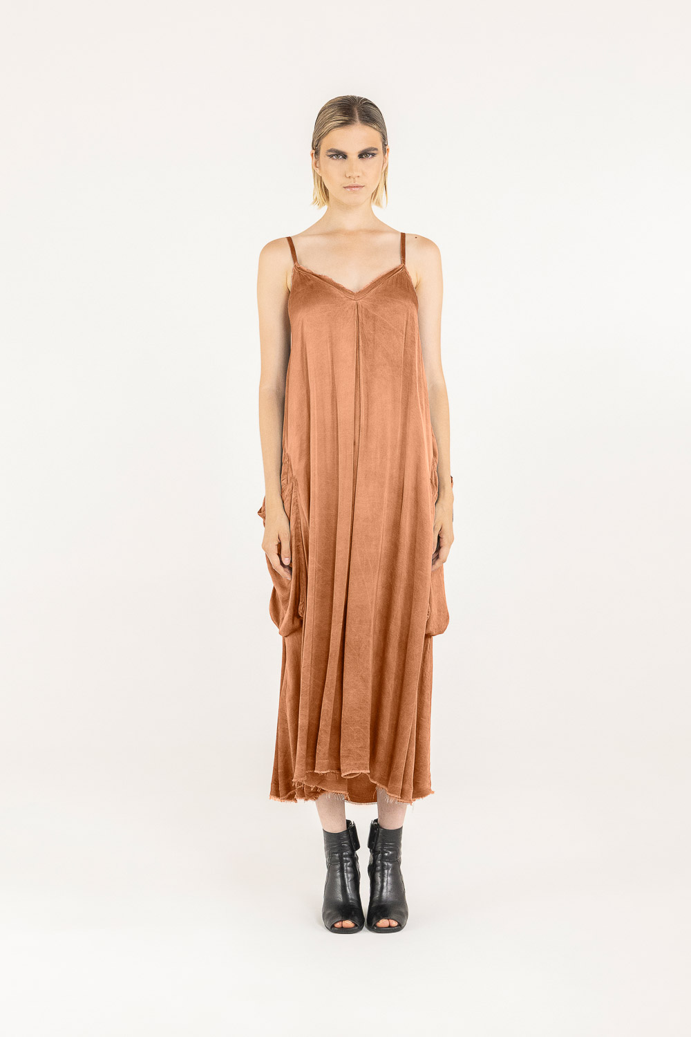 Sanctamuerte Abiti Sottoveste Kleid Viskosesatin Cargo
