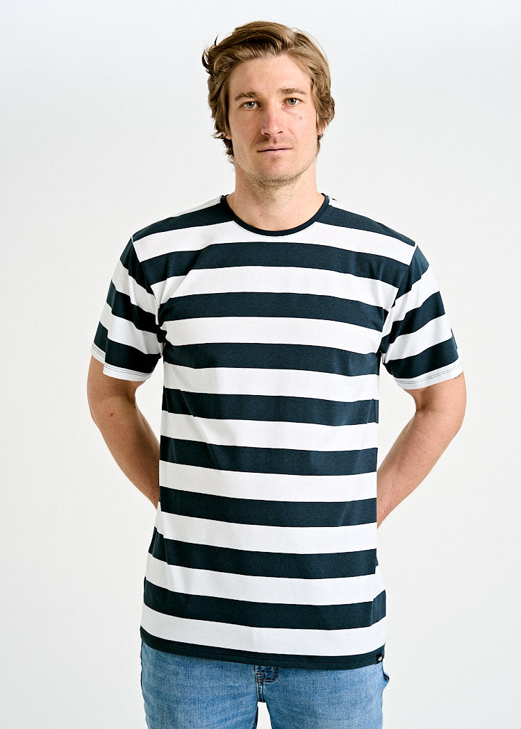 Wijld Timo Big Stripes Herren T-Shirt Gestreift Lyocell