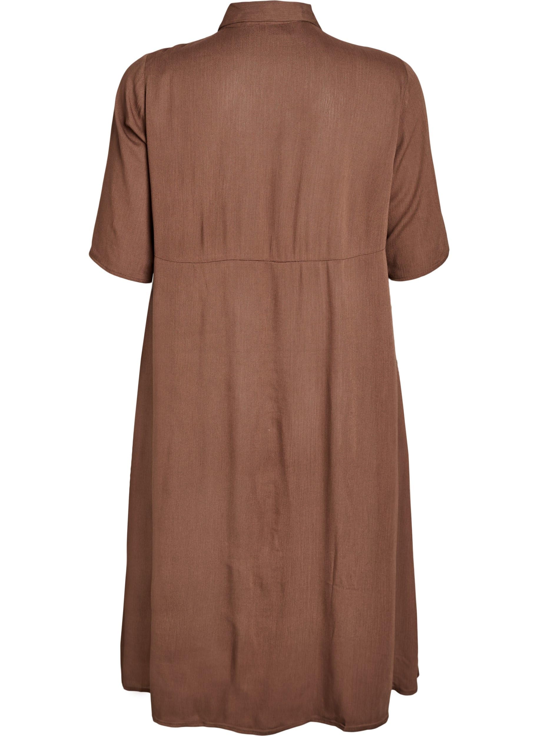 Zizzi Dresses Blusenkleid Viskose Kurzarm Midilänge