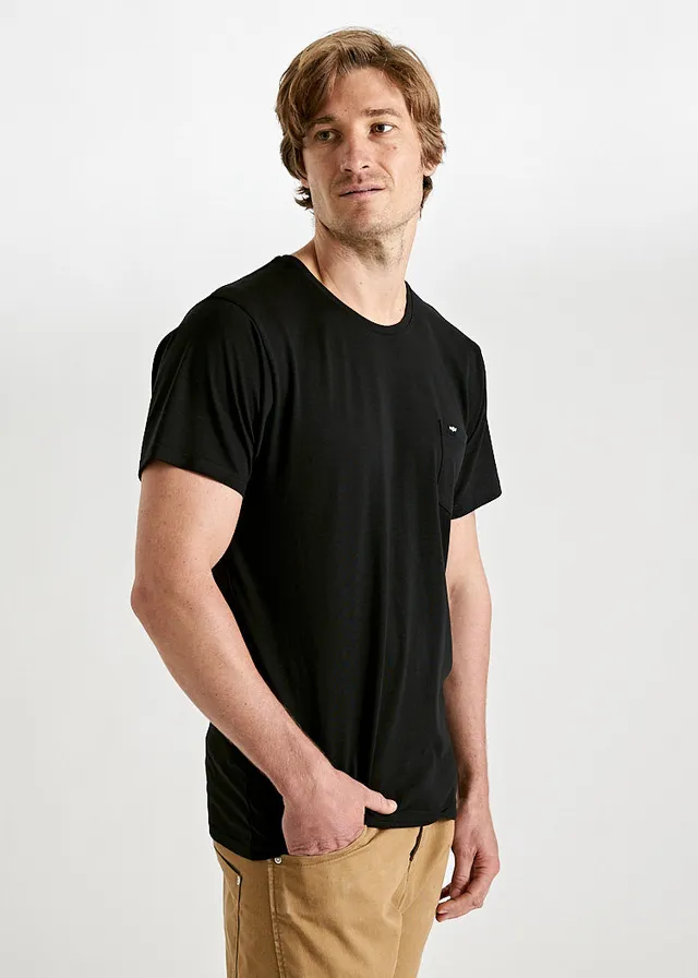 Wijld Alex Pocket Woodshirt Black Herren mit Brusttasche