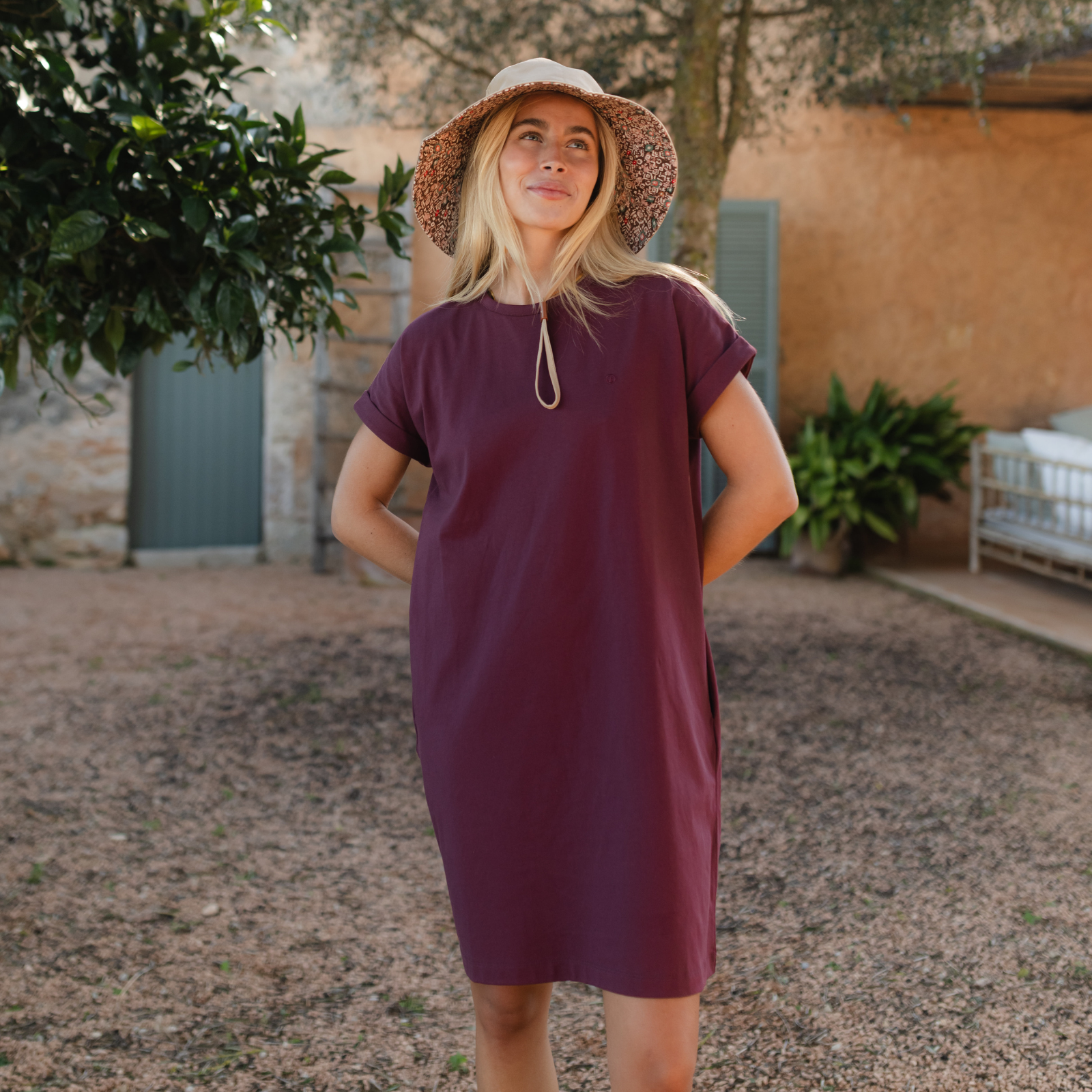 NORDLICHT Meike T-Shirt Kleid Rot Taschen Bio