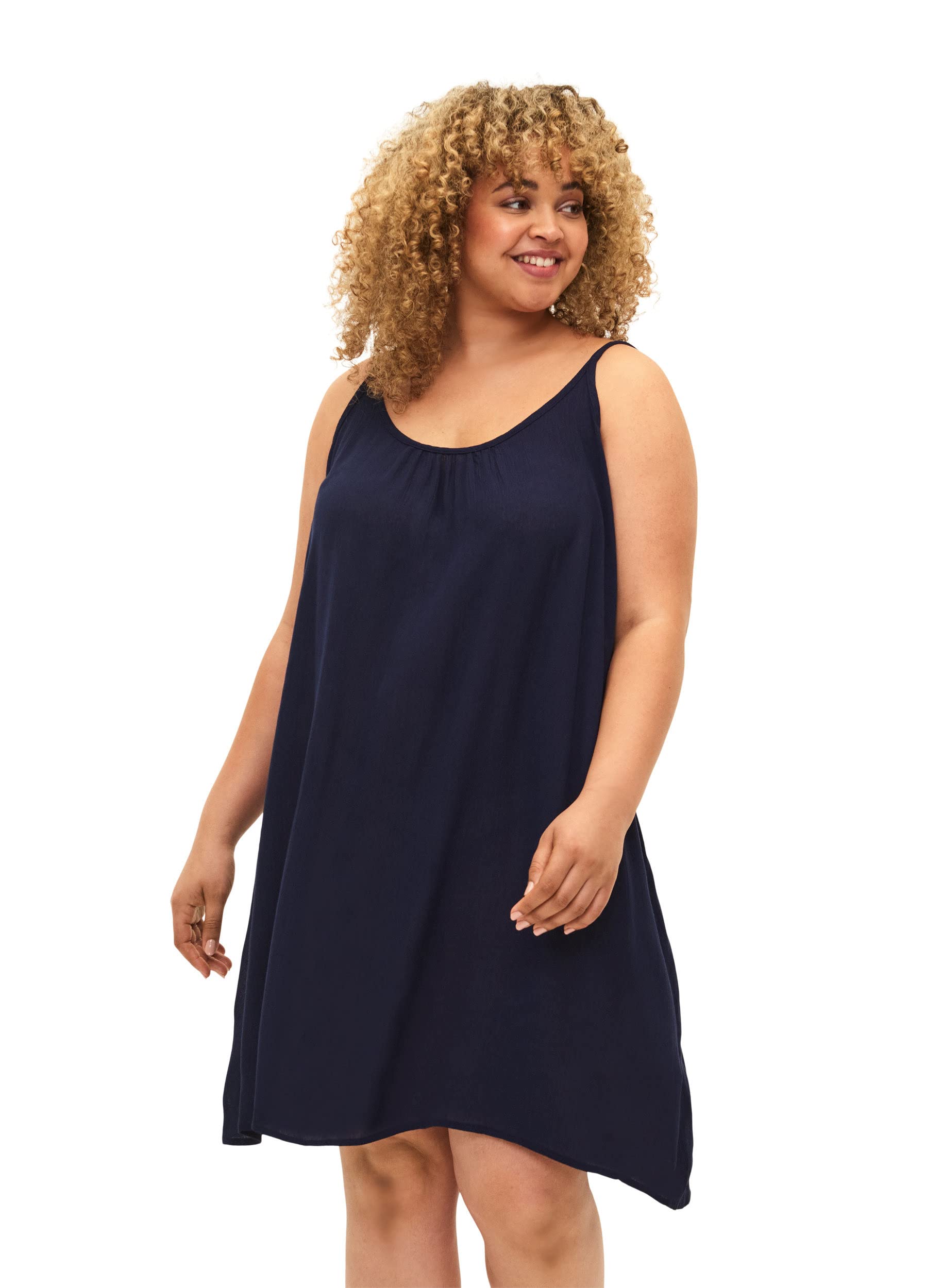 Zizzi Dresses Midikleid Viskose Träger Ecovero A-Linie
