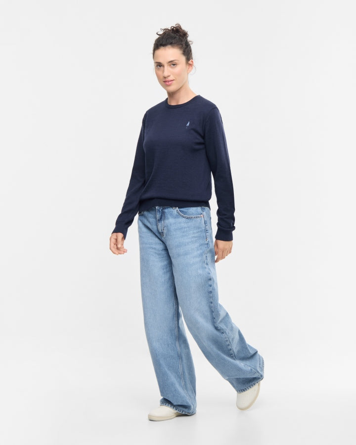 NIKIN TreePullover Merino Wool Damen Pullover Dunkelblau