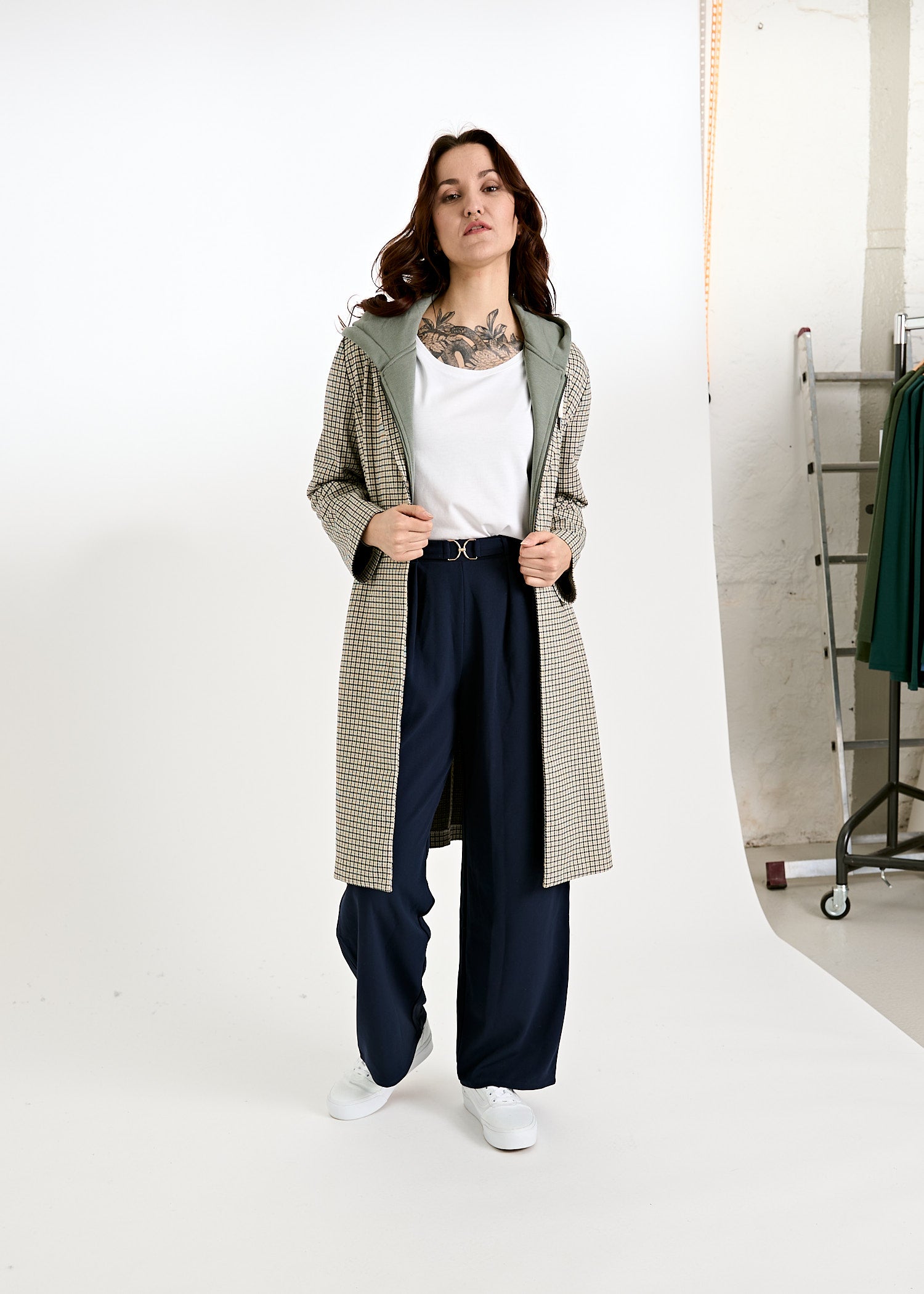 Wijld Selina Sweatjacke Damen Agave Green Kapuze Lyocell