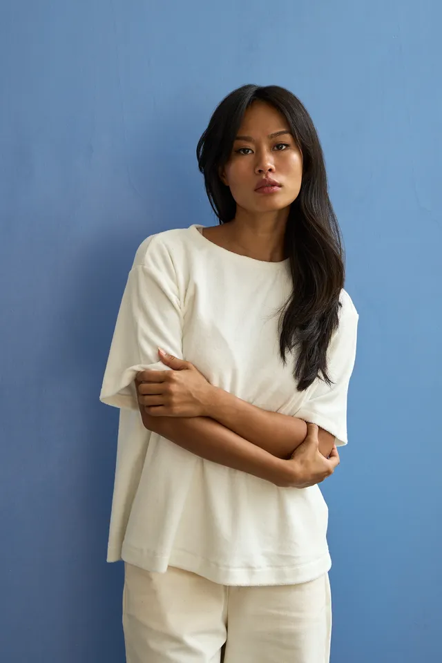 Christiane Strobel PALOMA T-Shirt Frottee Off-White