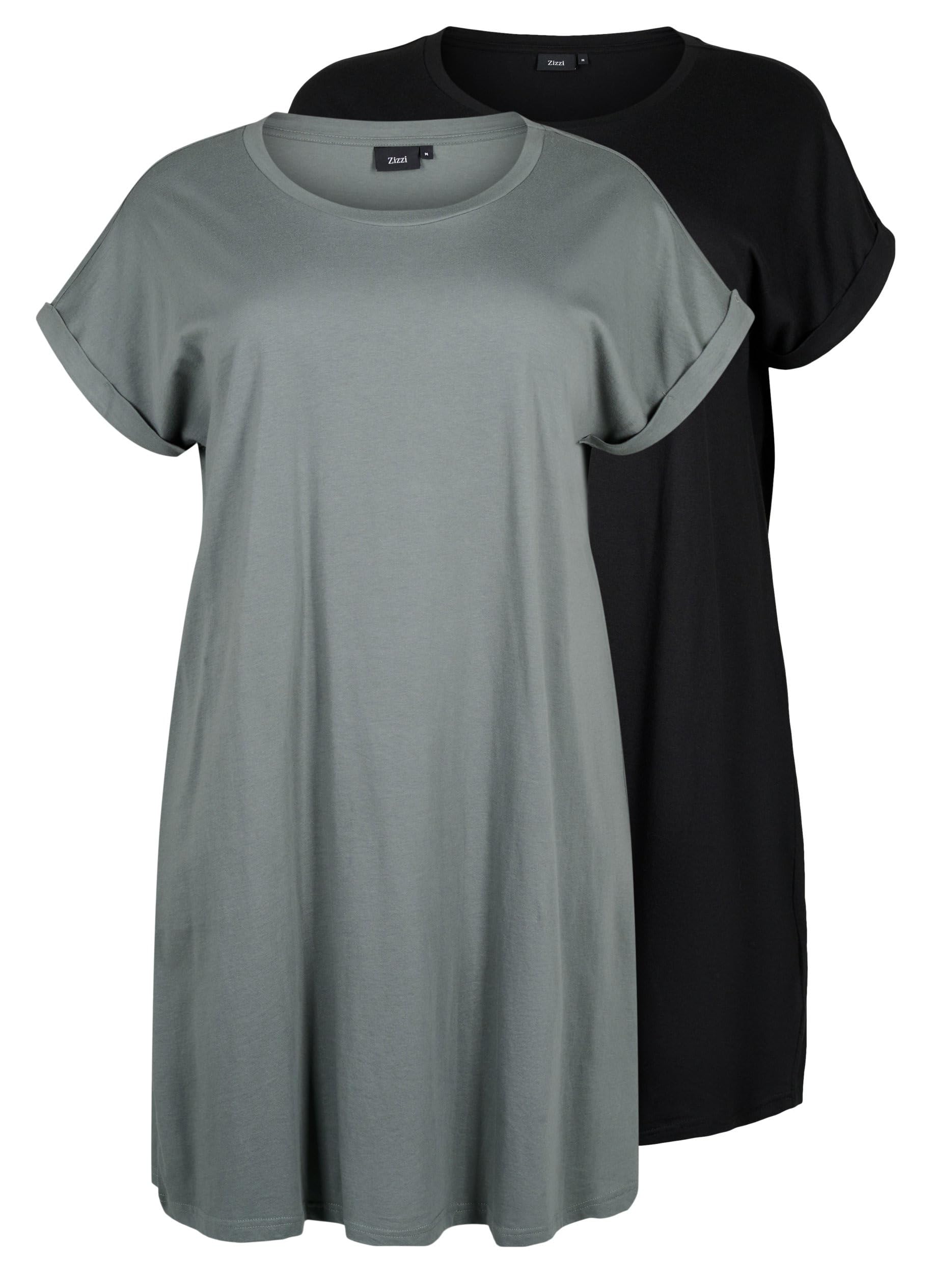 Zizzi Dresses 2er-Pack Kleid Baumwolle Kurzarm