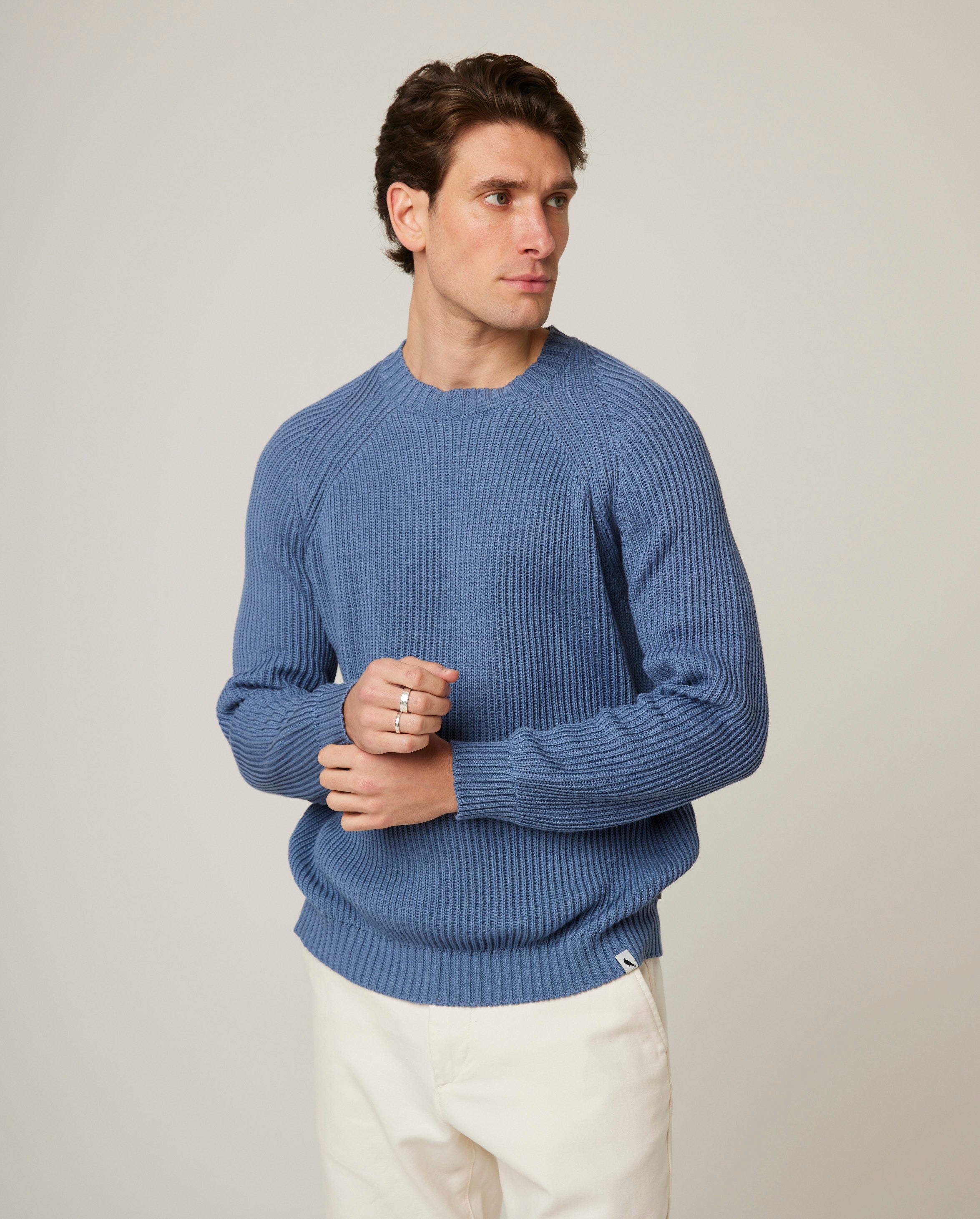 Peregrine Harry Strickpullover Herren Navy Baumwolle