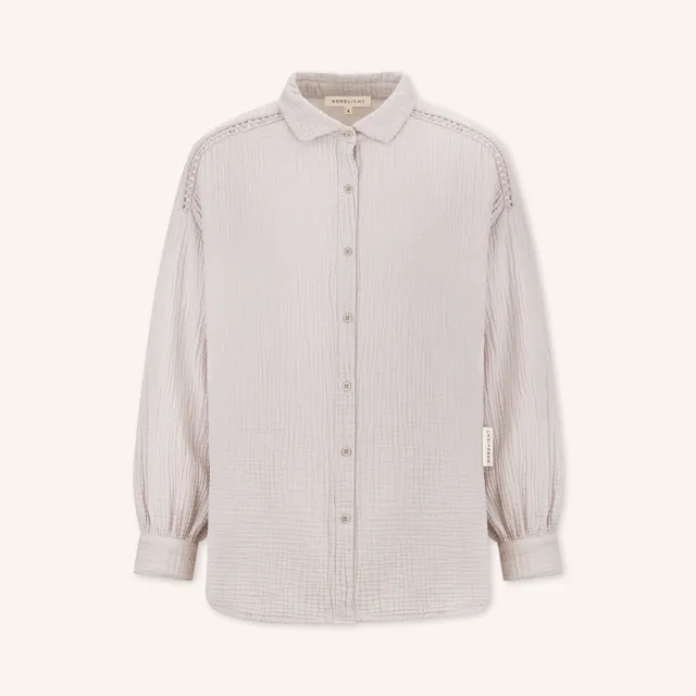 NORDLICHT Blusen Oversize Musselin Bluse Mia Natur Bio