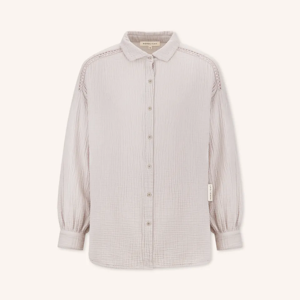 NORDLICHT Blusen Oversize Musselin Bluse Mia Natur Bio