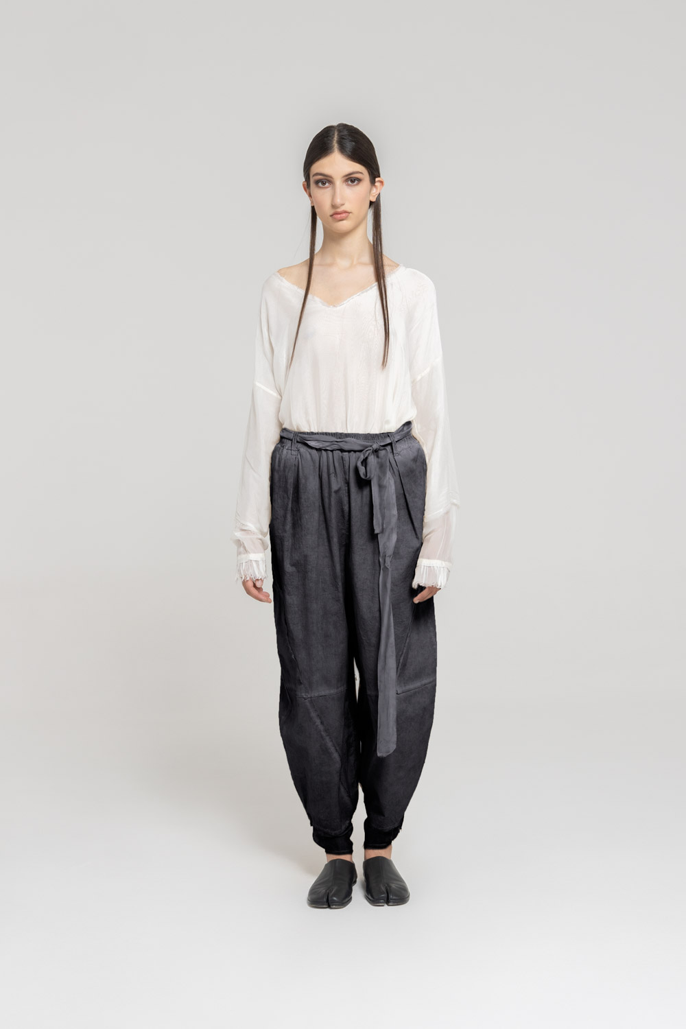 Sanctamuerte Pantaloni Semi Banana Hose Popeline Baumwolle
