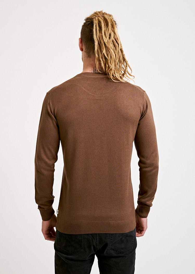 Wijld Rain Drum Strickpullover Herren Feinstrick aus Holz