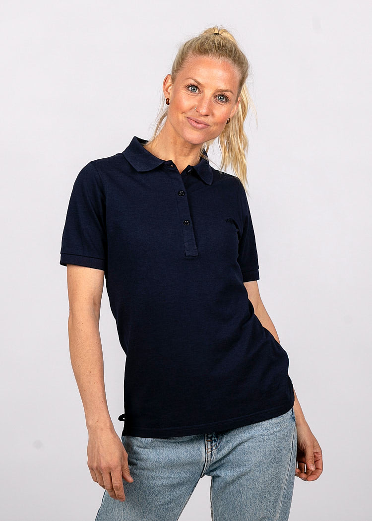 Wijld Maritim Blue Damen Polo-Shirt Blau Lyocell Bio