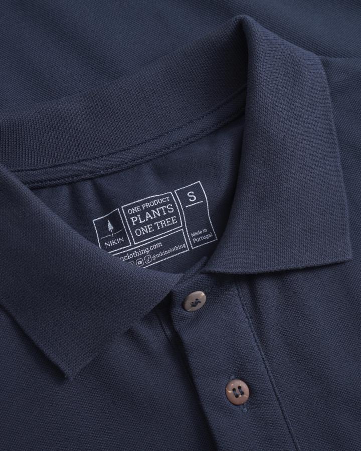 NIKIN TreePolo Poloshirt Dark Navy Bio-Baumwolle