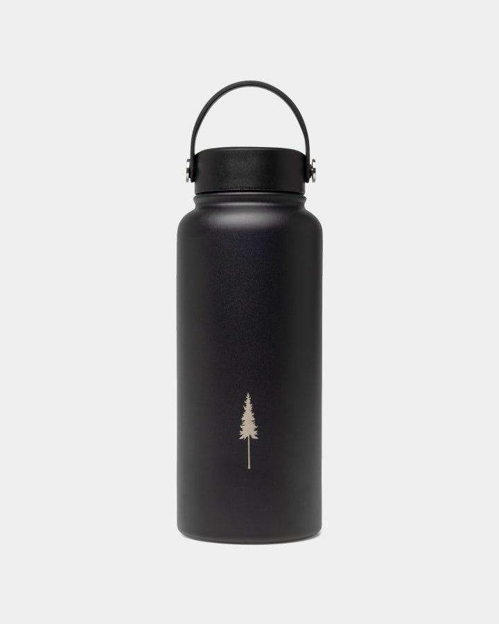 NIKIN TreeBottle Outdoor Trinkflasche Schwarz 1L Edelstahl