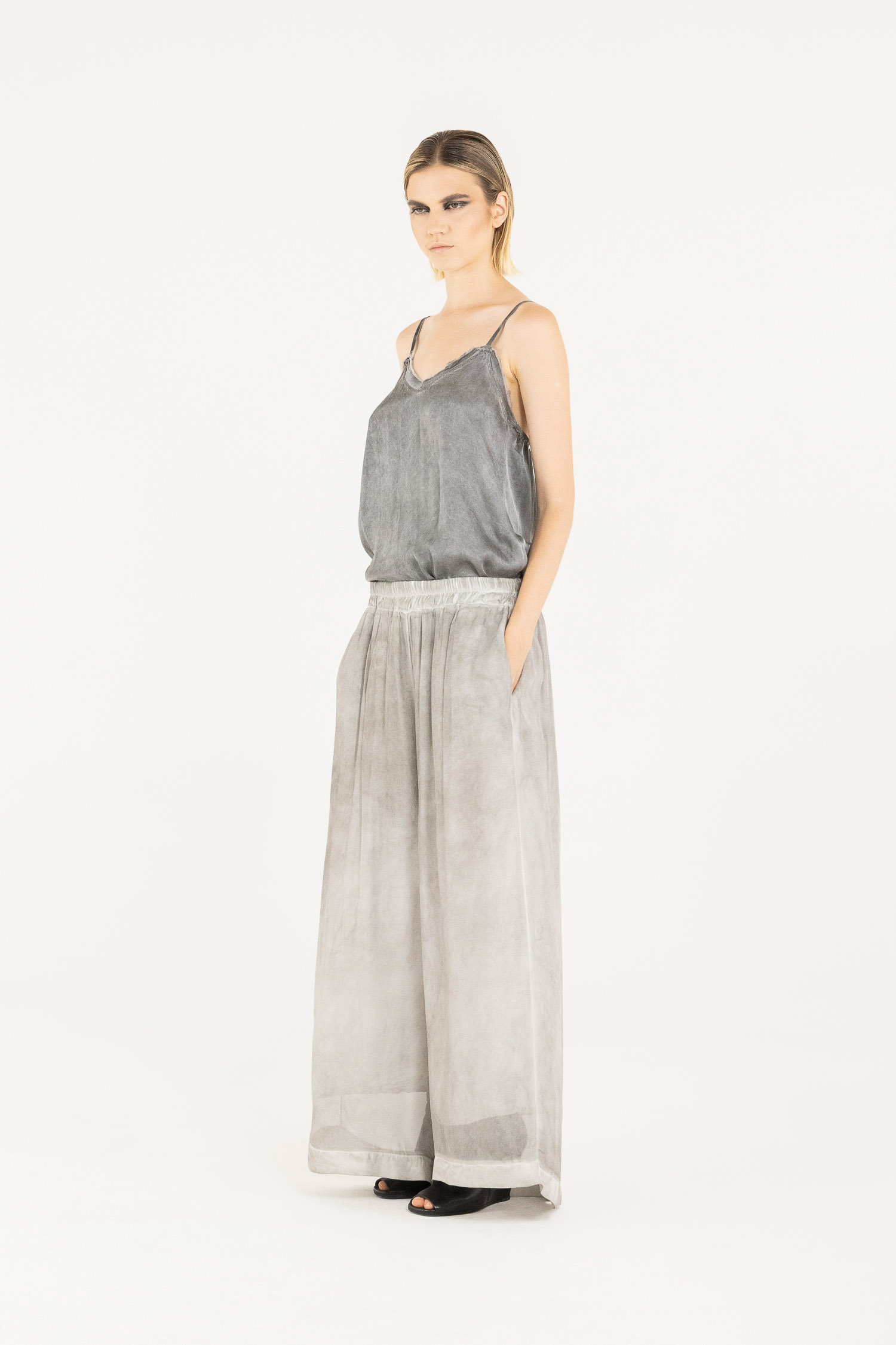 Sanctamuerte Pantaloni Pantalone Palazzo Hose Viskose