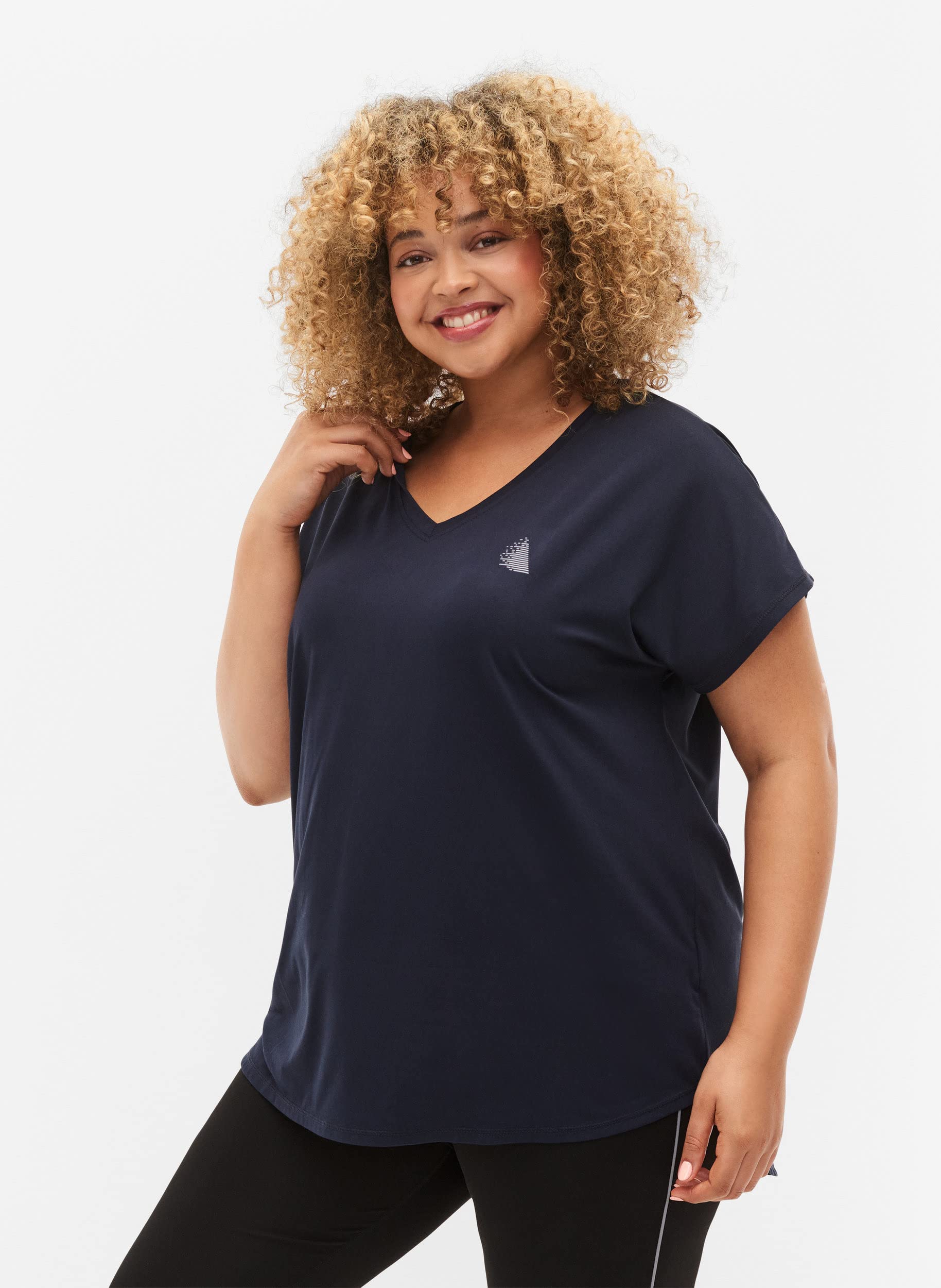 Active by Zizzi T-Shirt V-Ausschnitt 2er-Pack Sport
