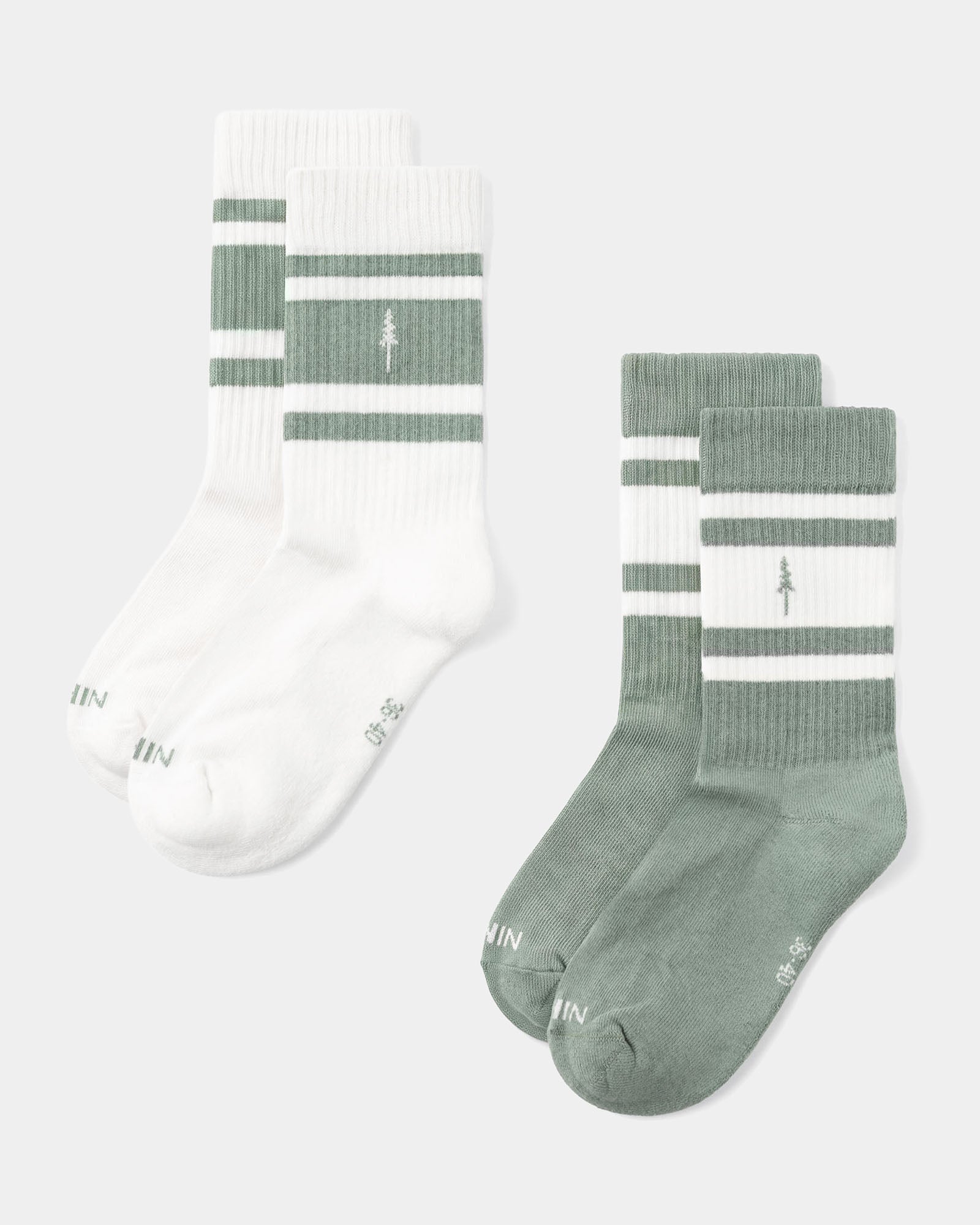 NIKIN TreeSocks Ribbed Striped 2-Pack Turquoise-Off White Socken