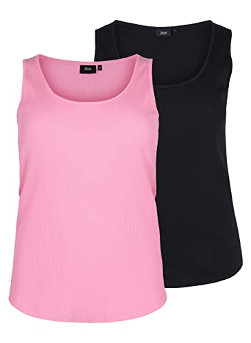 Zizzi T-Shirts Tops 2er-Pack Baumwolltops Ripp