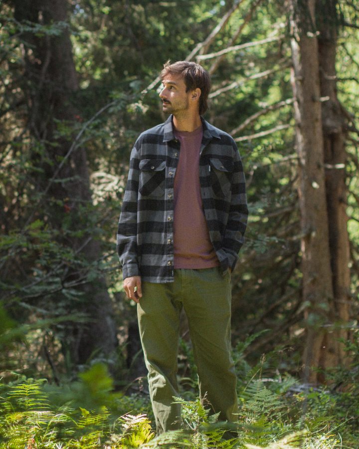 NIKIN TreePlanter Overshirt Check Anthracite-Black Flanell
