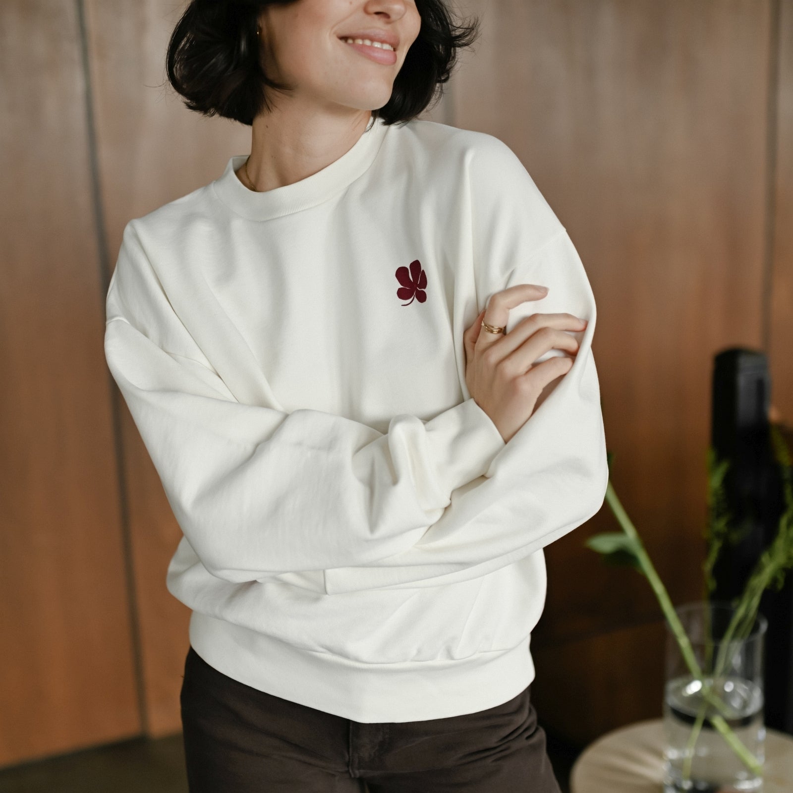 Nordlicht Jonna Sweater Cherry Print aus Baumwollmix