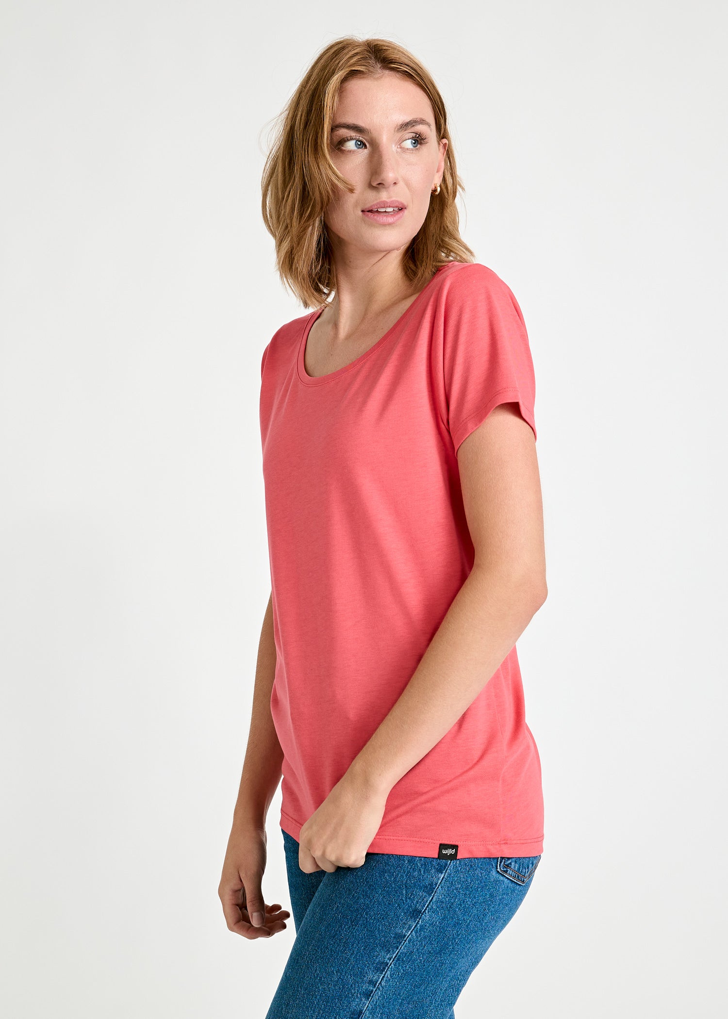 Wijld WoodShirt Lena T-Shirt Damen rot Lyocell Bio-Baumwolle