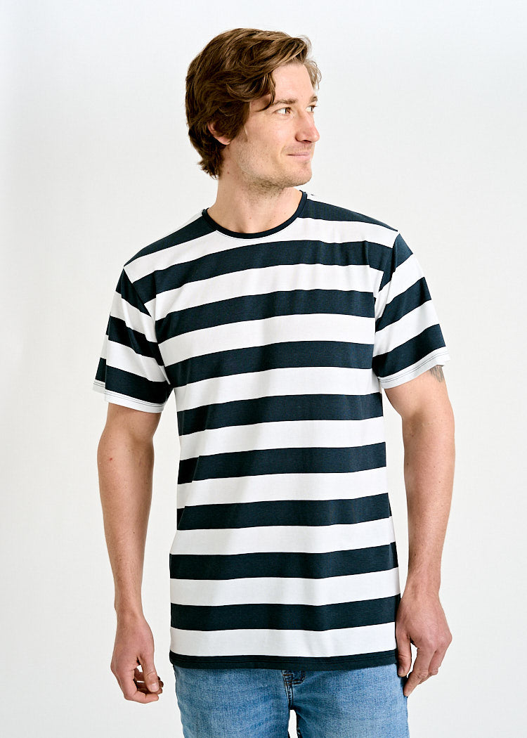 Wijld Timo Big Stripes Herren T-Shirt Gestreift Lyocell