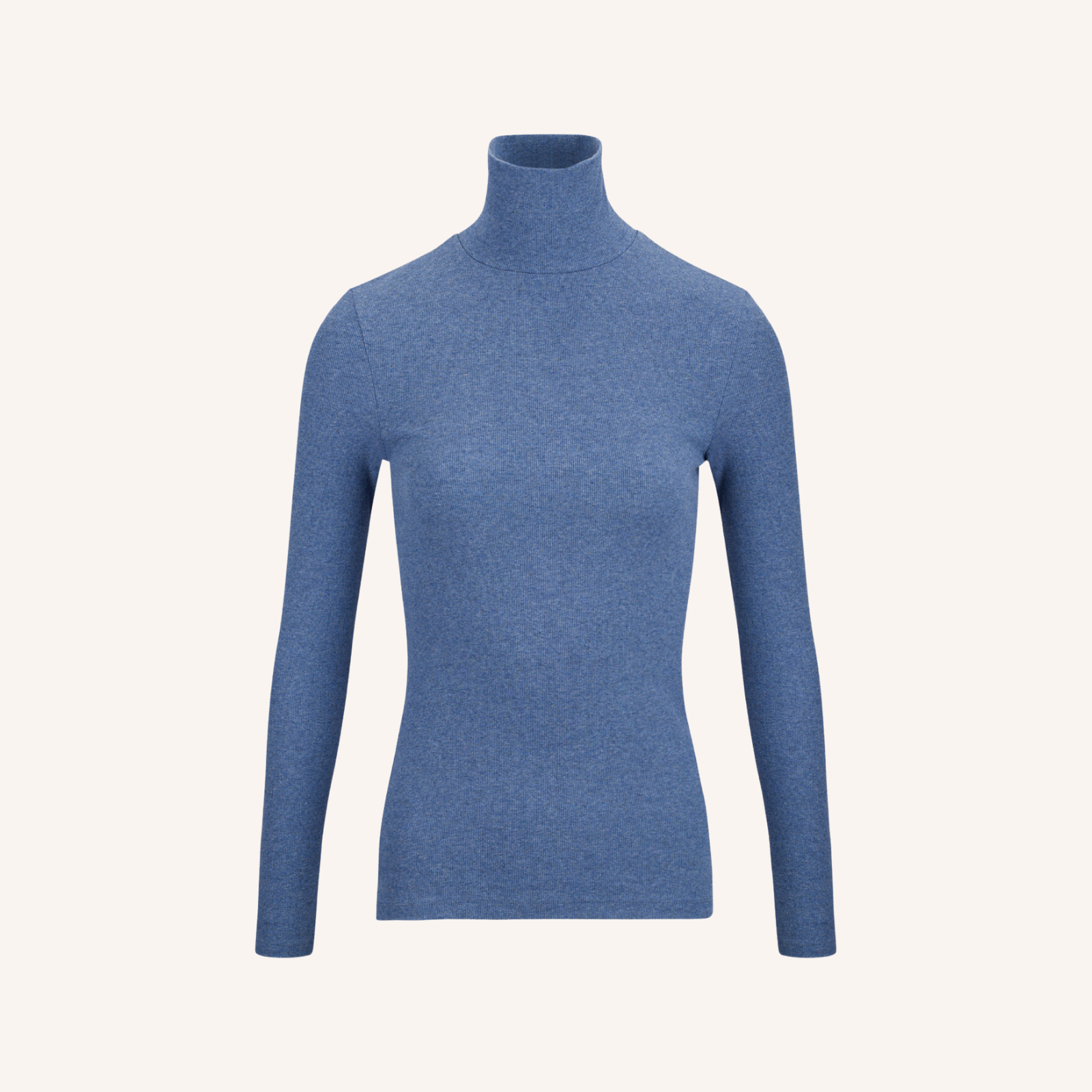 NORDLICHT Dana Longsleeve Rollkragenshirt Blau Ripp
