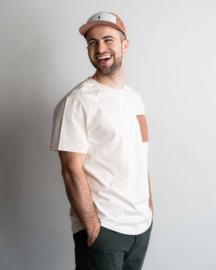 NIKIN TreeShirt Pocket Spatz T-Shirt Chalk Bio-Baumwolle