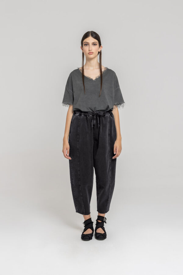 Sanctamuerte Pantaloni Semi Beggy Hose Baumwolle weit