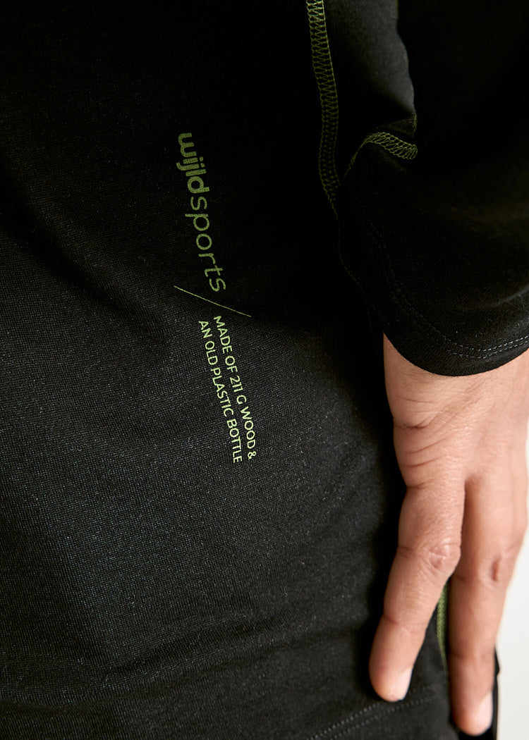 Wijld Longsleeves Tom Black Green Langarmshirt Herren Holz