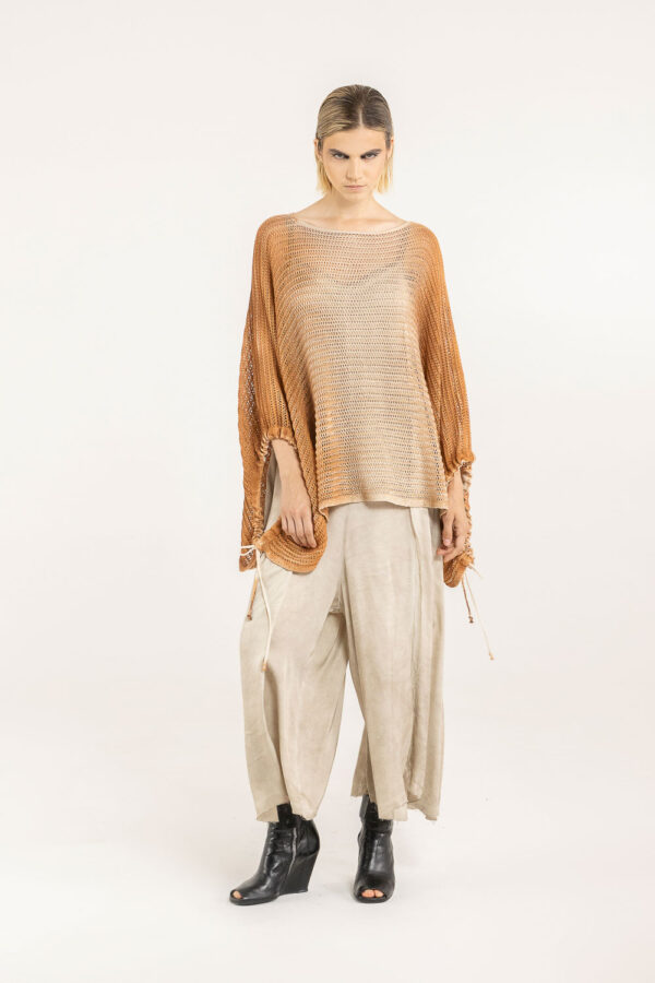 Sanctamuerte Maglieria Poncho Pullover Baumwolle Netz Degrade