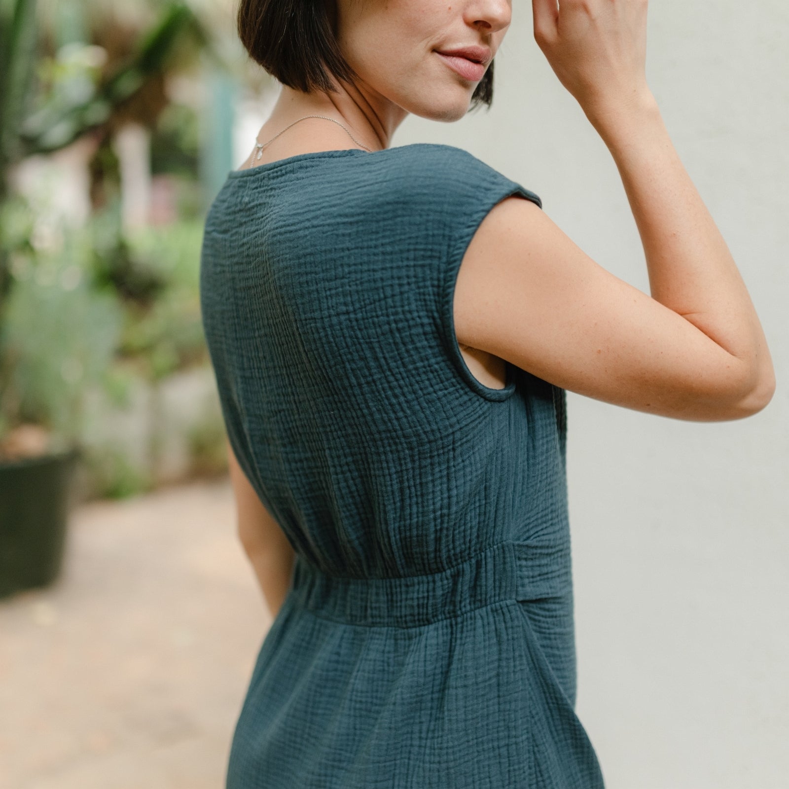 Nordlicht Jule Musselin Kleid Damen Grün M Bio-Baumwolle