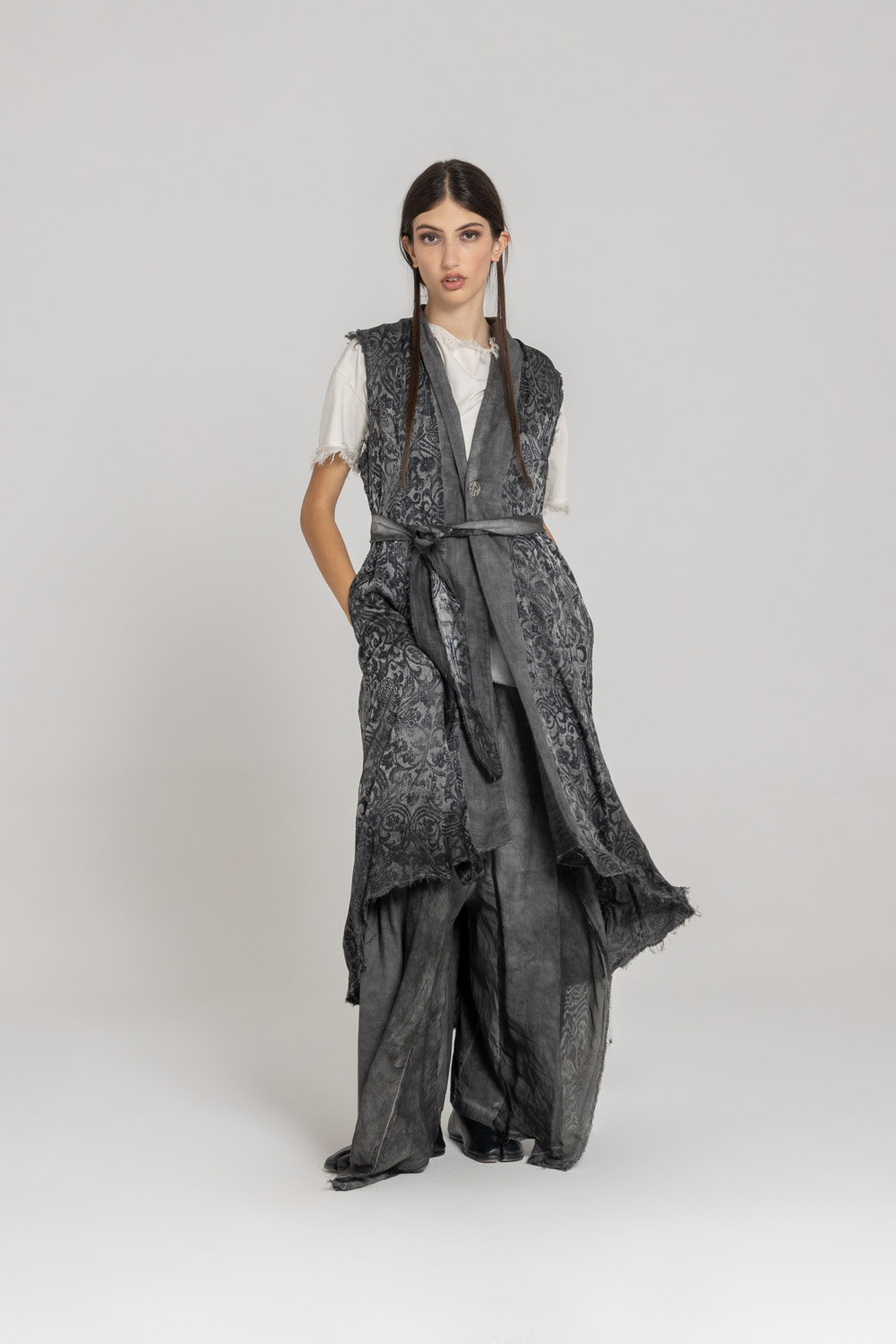 Sanctamuerte Capispalla Gilet Reversibile Weste Leinen Wende