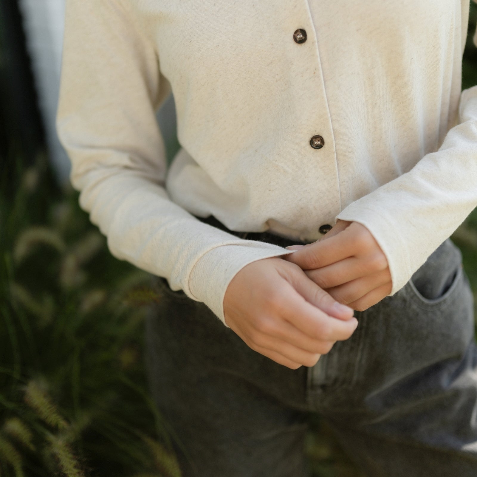 NORDLICHT Sara Jersey-Bluse Leinen-Bio-Baumwolle