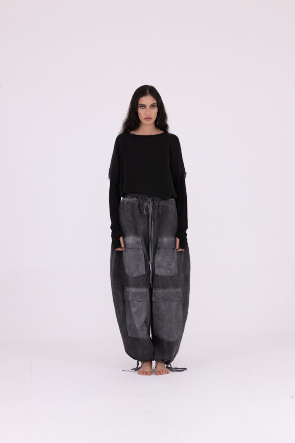 Sanctamuerte Pantaloni Pantalone Cargo Hose Baumwolle Satin