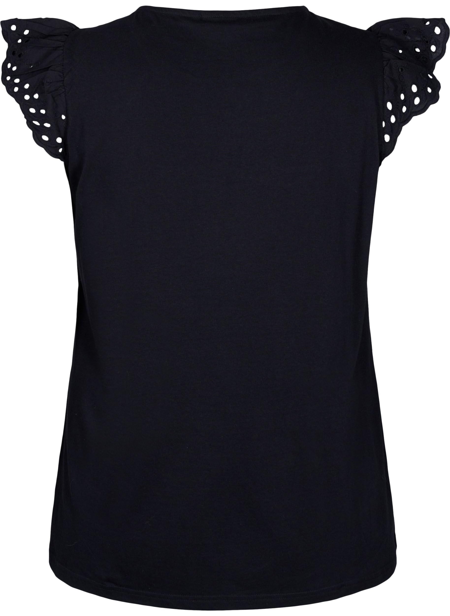 Zizzi T-Shirt Bio-Baumwolle Lochstickerei Rundhals Gr.42-60