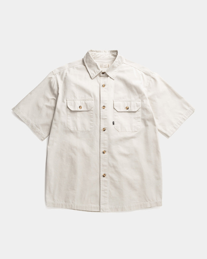 NIKIN TreePlanter Overshirt Workwear Shortsleeve White Sand Hemd