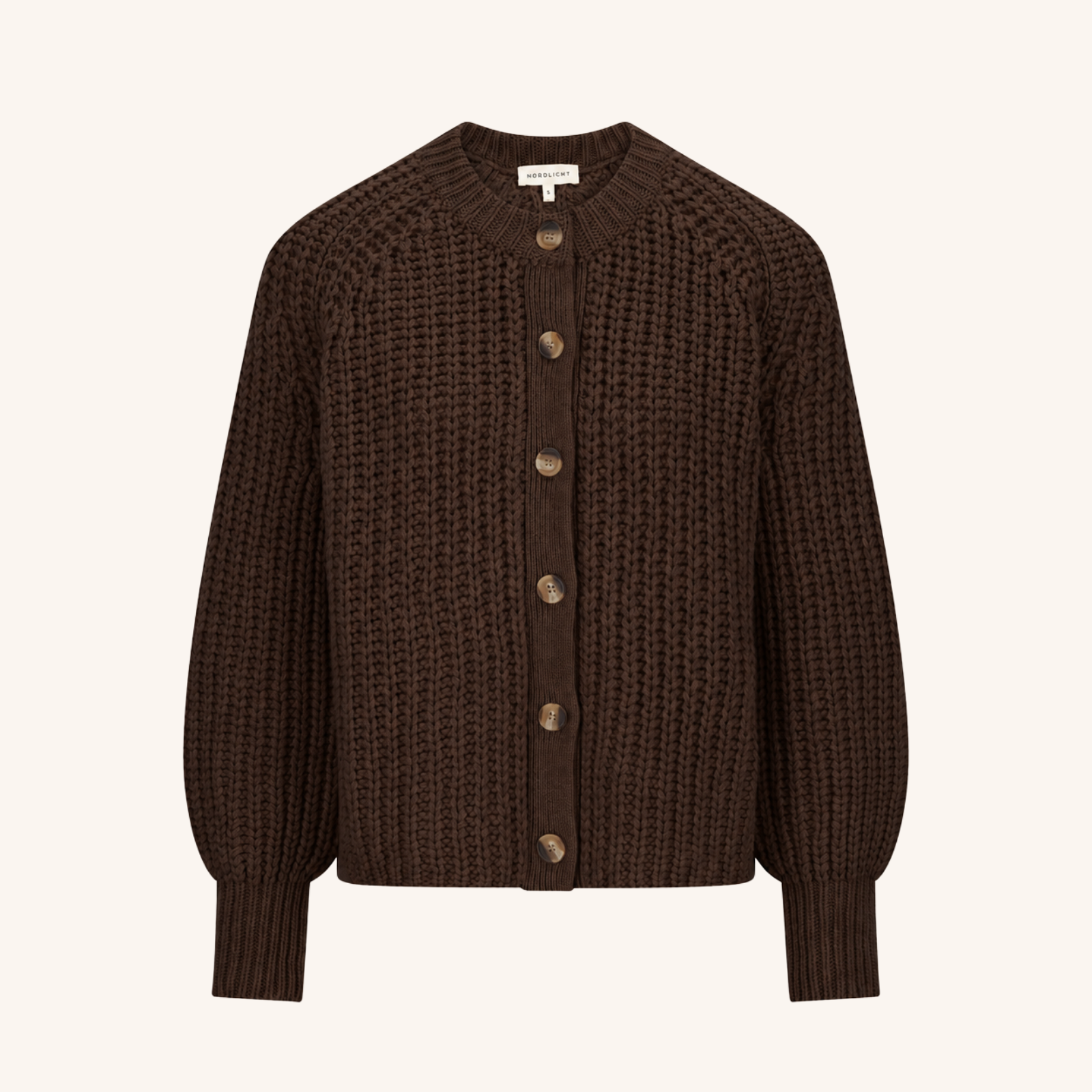Nordlicht Mette Strickjacke Braun Recycling-Wolle