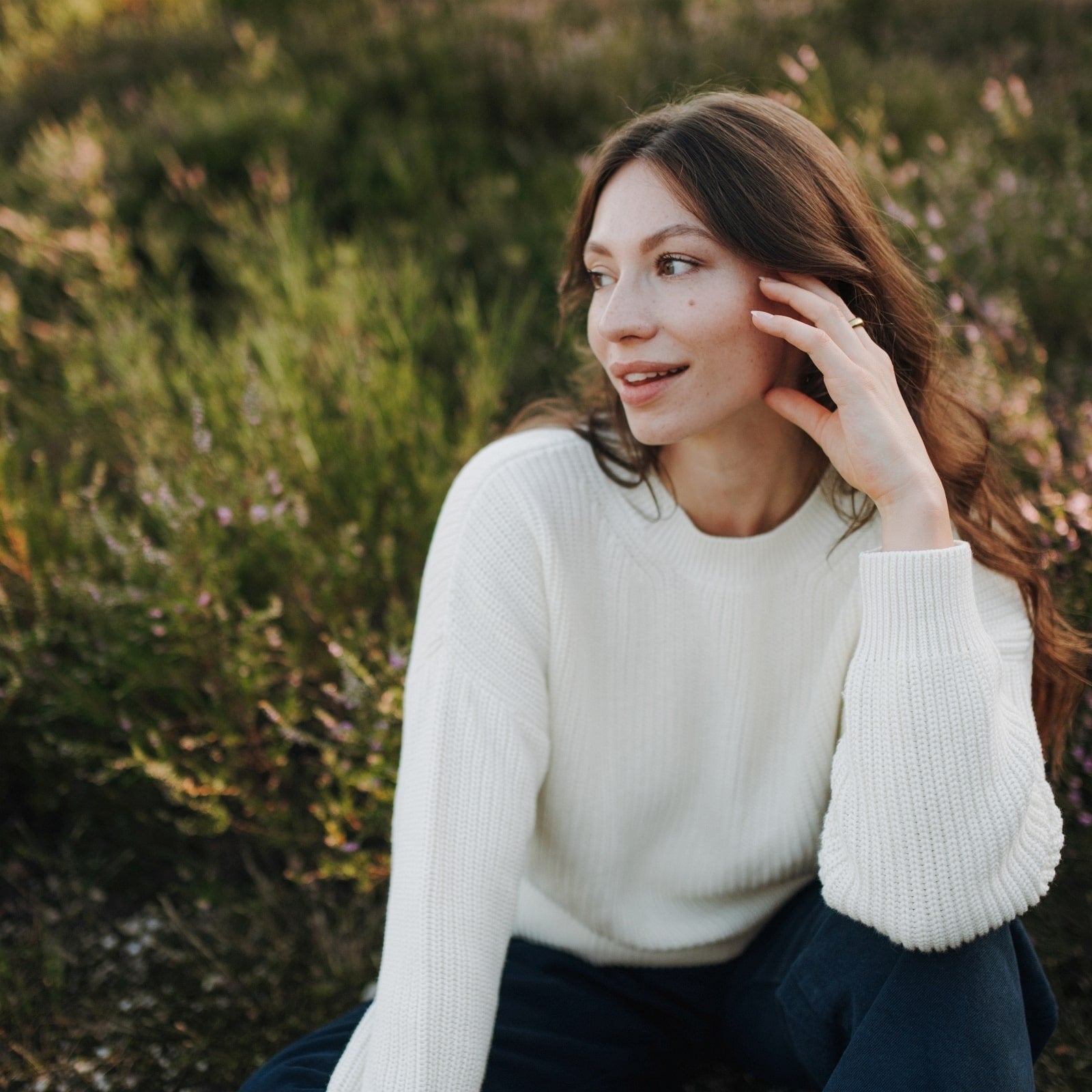 Nordlicht Mara Grobstrick Pullover Natur Bio-Baumwolle