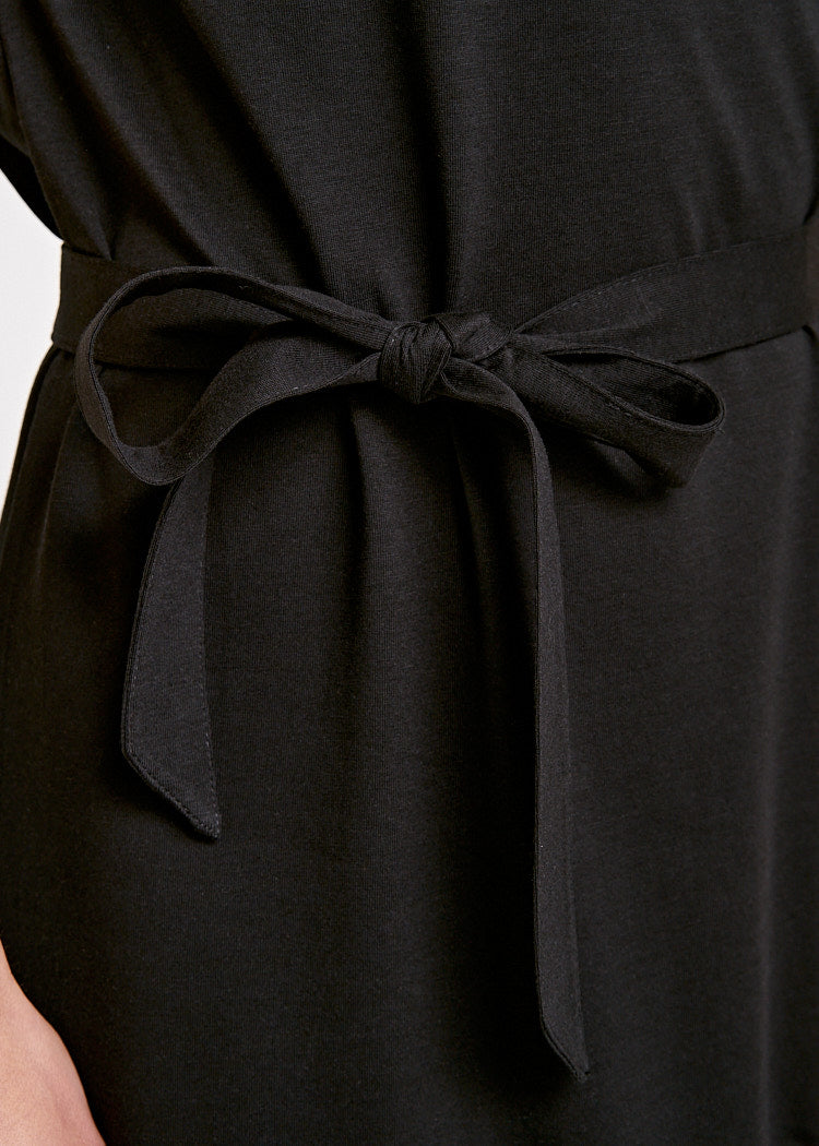Wijld Kimono Midi-Kleid Black Damenkleid schwarz Lyocell Bio