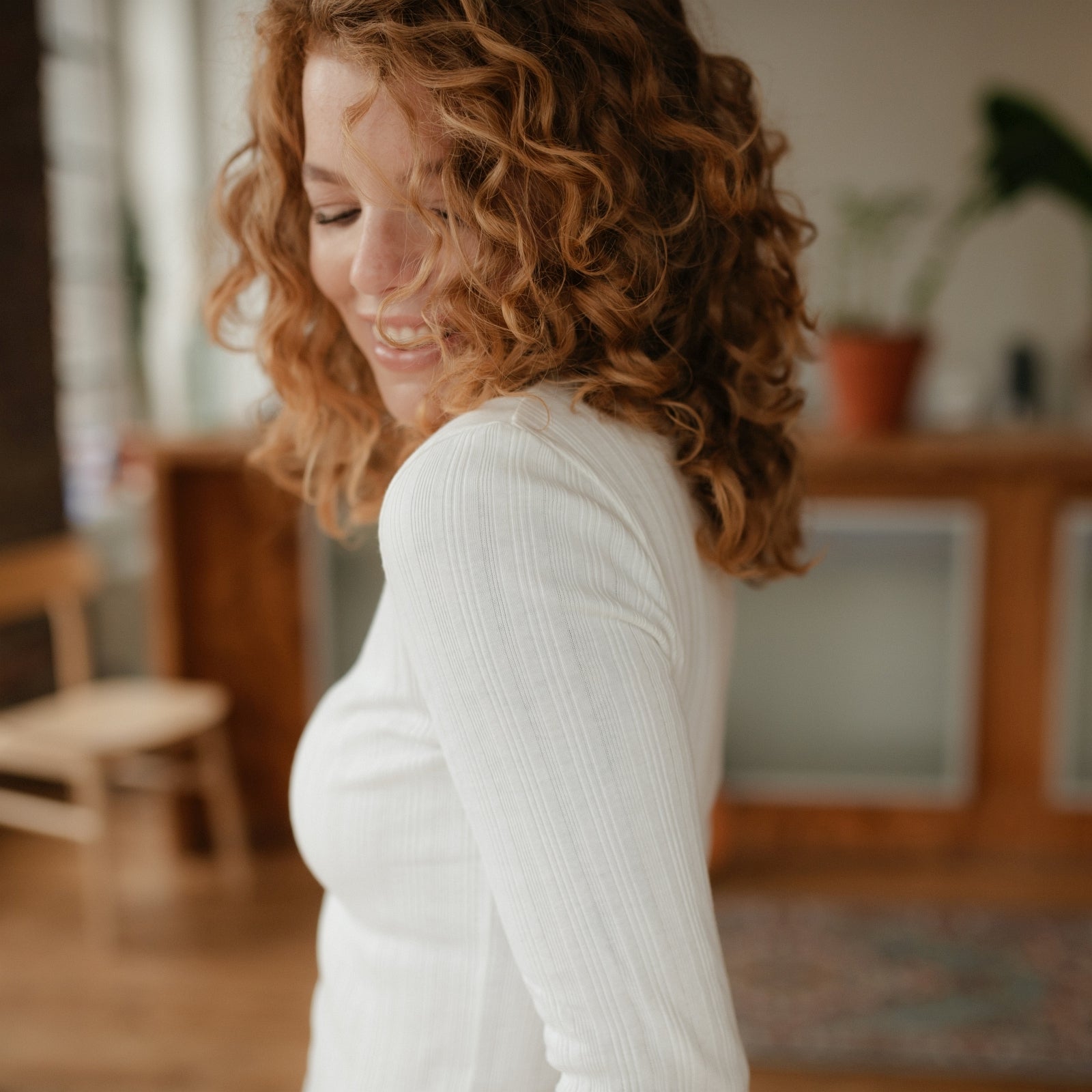 NORDLICHT Maja Langarmshirt Weiß Gestreift Bio