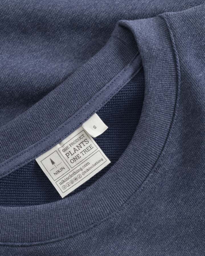 NIKIN TreeSweater Navy Mel Pullover Bio-Baumwolle