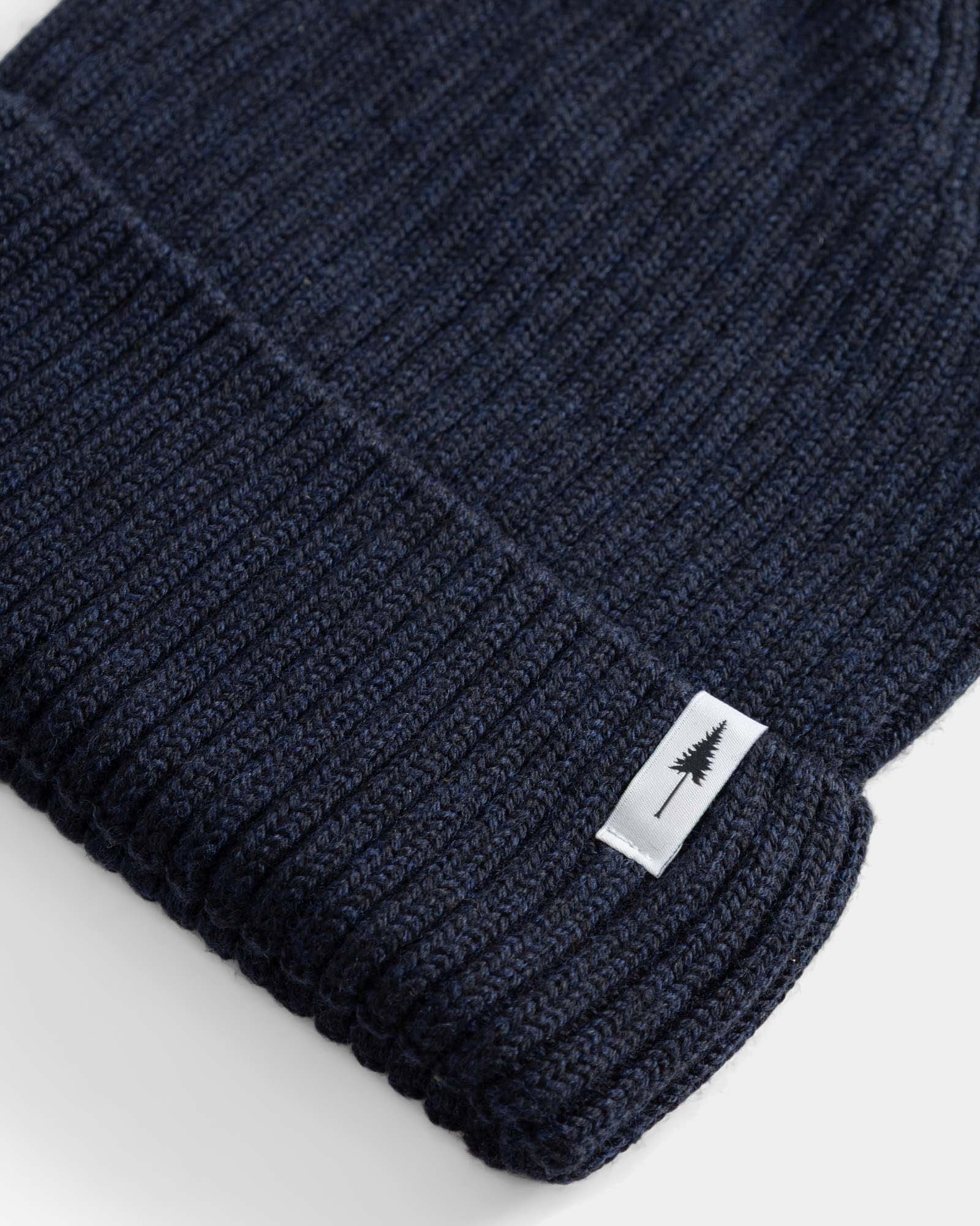NIKIN Treeanie Merino Beanie Navy Mütze 100% Merinowolle