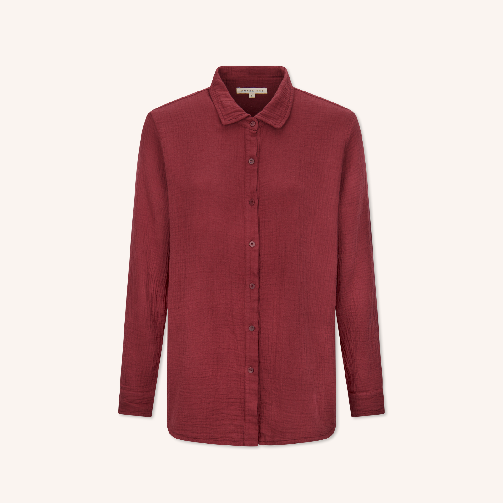NORDLICHT Fenja Musselin Bluse Rot Bio-Baumwolle