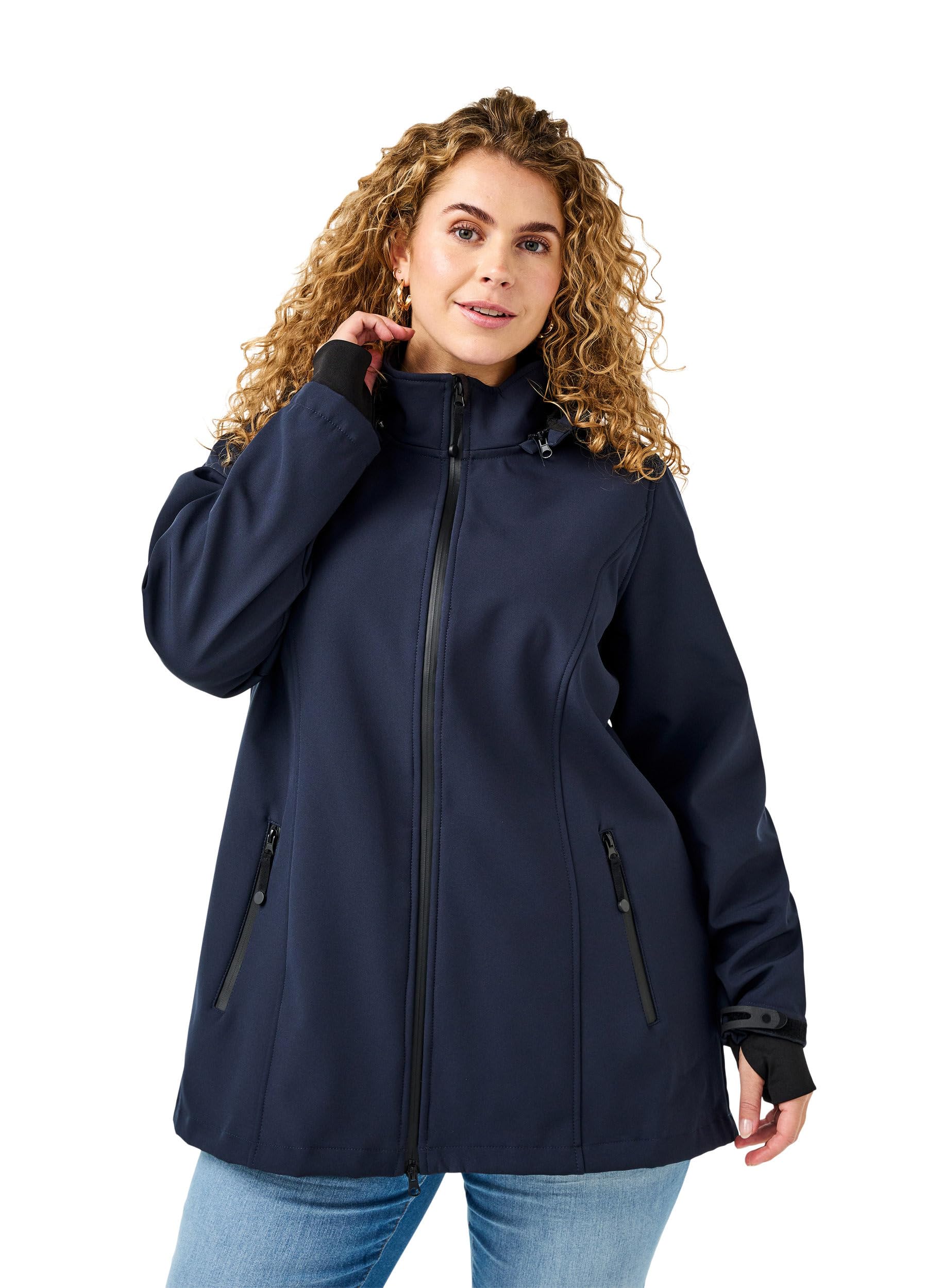 Zizzi Softshelljacke Night Sky Kurz Fleece Gr. 42-44