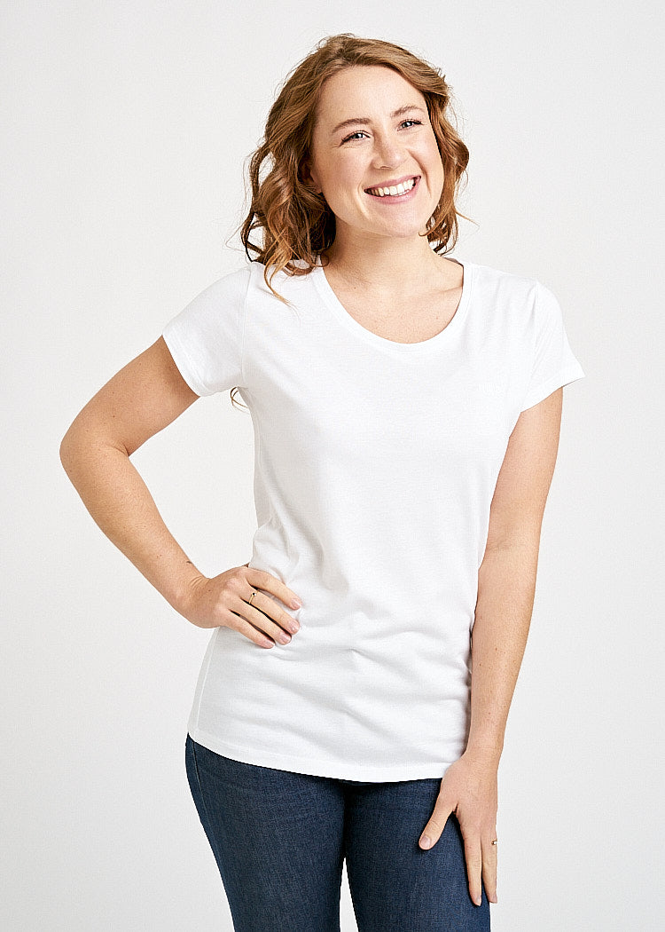 Wijld Woodshirt Lena Damen T-Shirt Bright White Bio-Baumwolle
